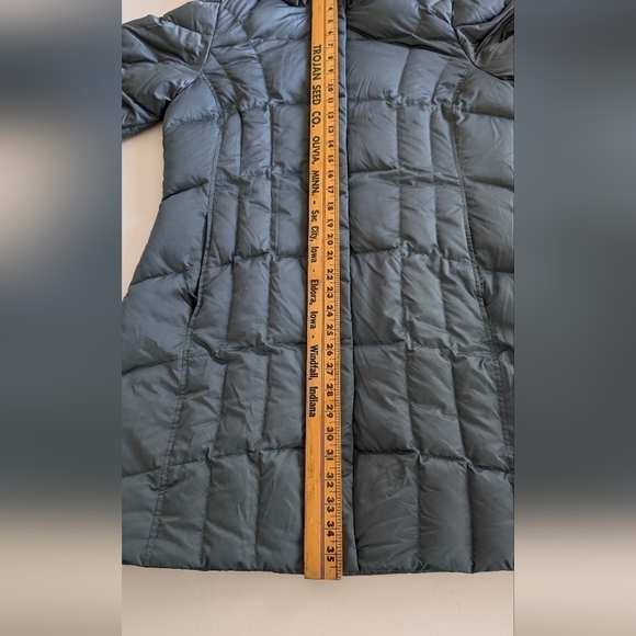 Eddie Bauer Hooded Goose Down Parka Women's Large Puffer Jacket Aqua Blue - Picture 11 of 12